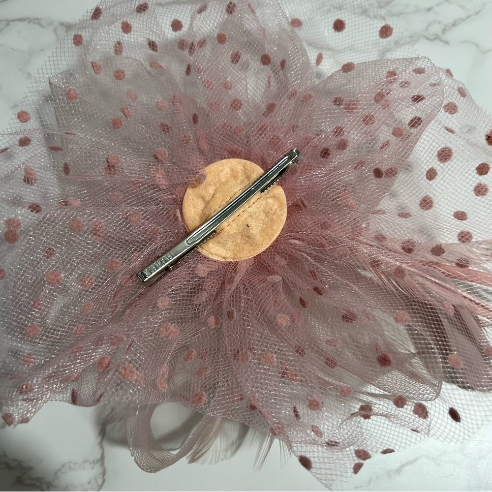 Vintage Elegant Pink Beaded and Feathered Fascinator -- OS - Picture 7 of 7